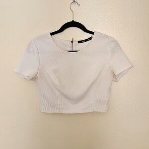 Textured White Crop Top